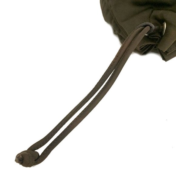 PRADA Logo Plate Nylon Drawstring Cosmetic Pouch Bag - Picture 5 of 8